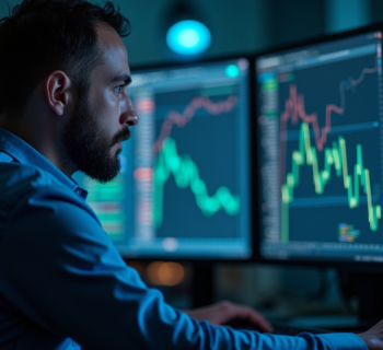Ingénieur informatique analysant des données RNG sur deux écrans