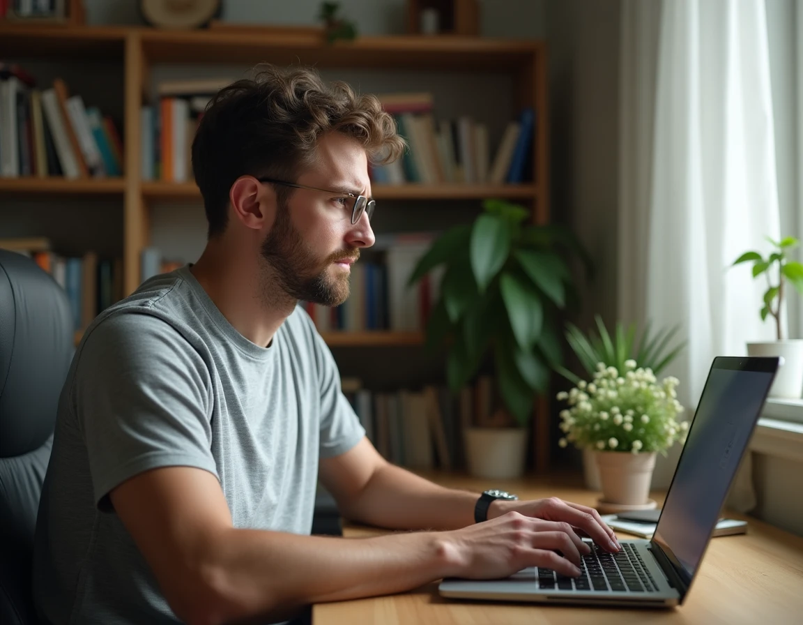 Homme frustré face à un conflit d'adresse IP sur son routeur Wi-Fi à domicile